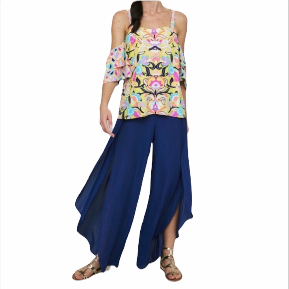 Alice & Trixie gray pull on cascade split leg ‘genie’ pants - Picture 3 of 11